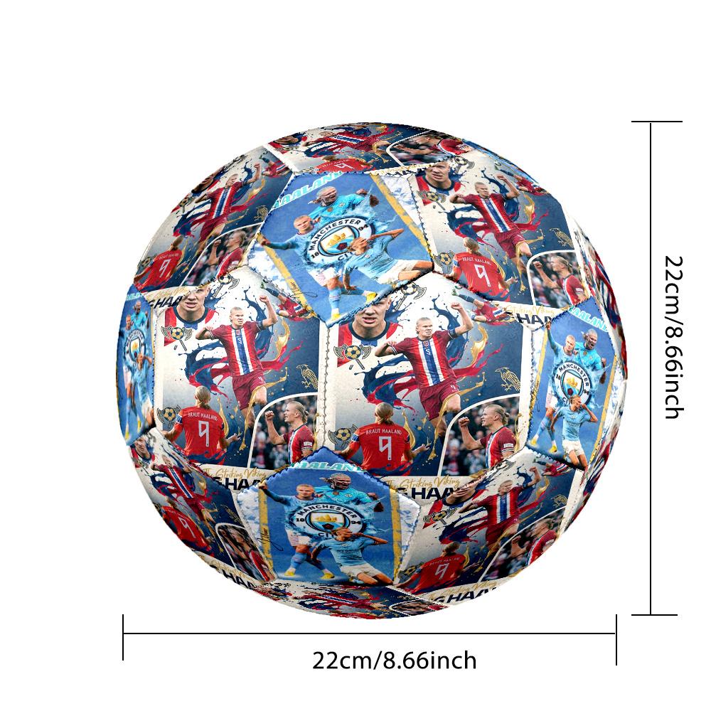 Haaland Golden Striker Size 5 Football Machinestitched Indooroutdoor Universal Football Perfect Gift For Sports Enthusiasts