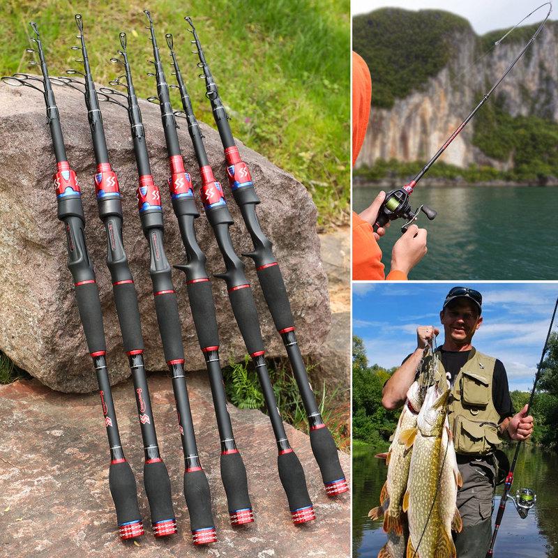Spinne-/kastestang Ultralett karbon bærbar reisekasting fiskestangstang fiskeutstyr Pesce