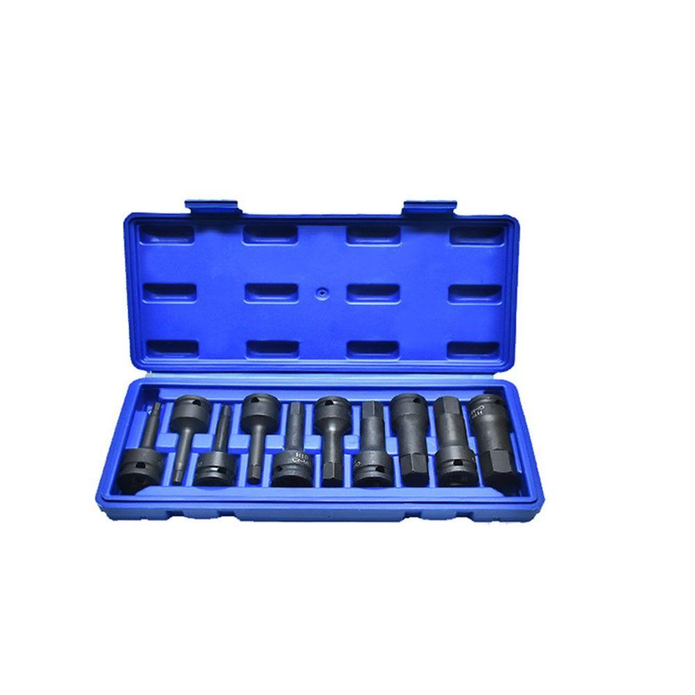 10PCS Cr-Mo Steel Impact Wrench Socket 1/2 Inch Drive Metric  Power Nuts Driver  Socket Removal