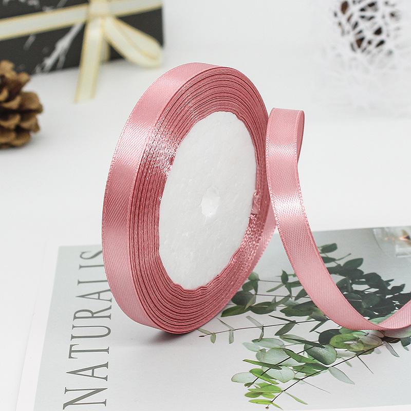 Factory Wholesale 1.5 Inches Single Sided Pastel Satin Ribbon Decorative Polyester Fabric Solid Logo Hair Gift Decoration