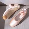 Satin Girls Ballerina Ballet Pointe Shoes Child Adult Ballet Shoes with Ribbons Practice Ballerina Shoes