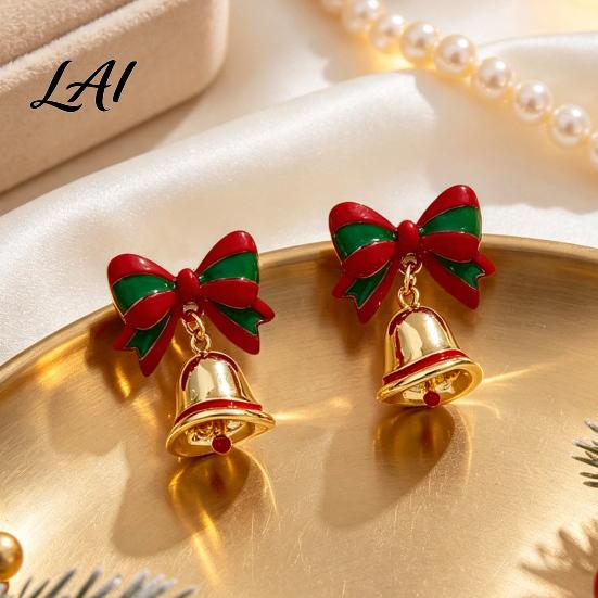 Seasonal Fashion Bell Stud Pair Jingle Jewelry 1 Dangle Drop Earrings for Women, Small