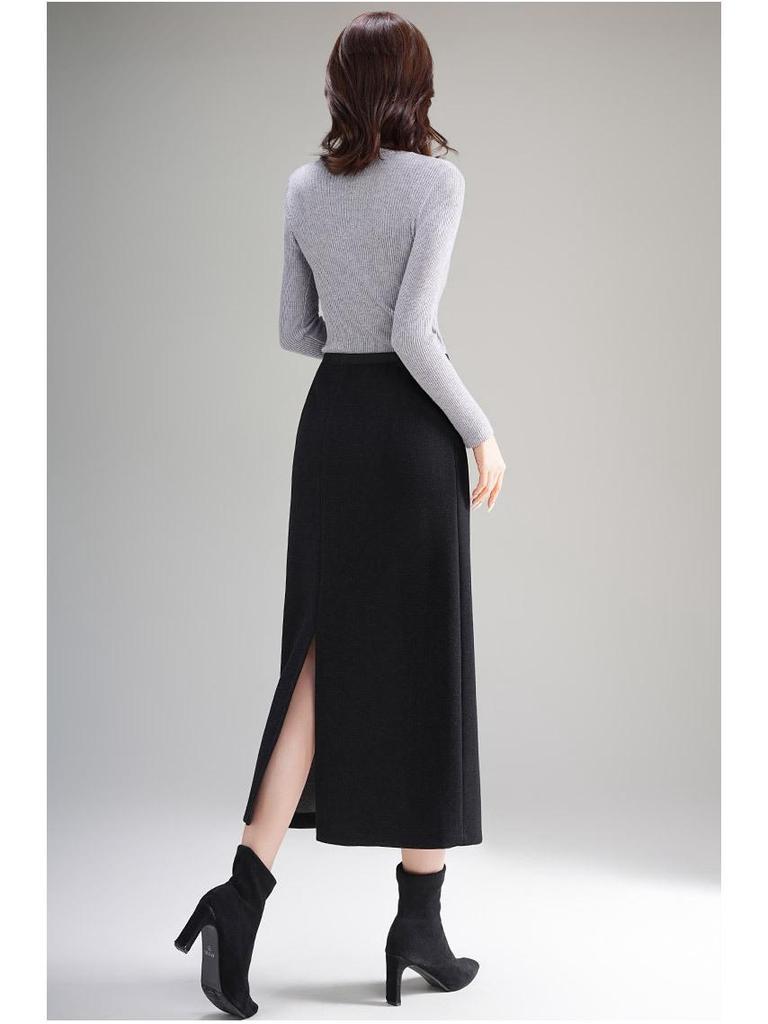2025 Winter High-Waist Slimming Pencil Skirt