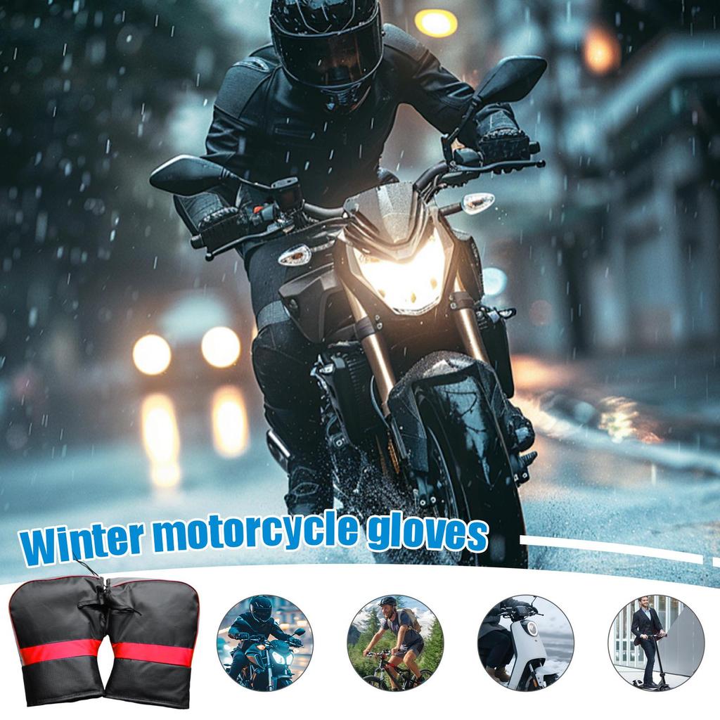 Handlebar Gloves For Bike Warm Bicycle Supplies Waterproof Motorbike Handlebar Mitts For Scooter Motorcycle Snowmobile Motorbike