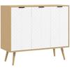Modern Sideboard and Buffet, Dining Room Cabinet with Adjustable Shelves and 3 Doors, White