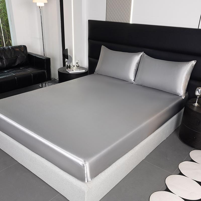 1 Stück Mode Rayon Satin Spannbettlaken Gummibänder für Bettlaken 160*200 Einzel Queen King Bett Spannbettlaken Ohne Kissenbezug