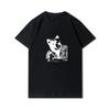 Anime 100 Muster Sommer-T-Shirts für Frauen Panda Tier bedruckt lässige Kurzarm-Oberteile 100 % Baumwolle Übergröße O-Ausschnitt T-Shirts