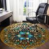 1 Stück Mandala, OrnamentStuhlteppich für Büro, Innenbereich Rutschfester Waschbarer Polyesterfaserteppich, Matte Für Büro, Maschinenwaschbar
