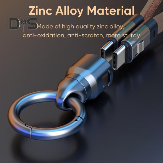 Cabo de Carregamento Tipo-C com Chaveiro Cordão 240W Carregamento Rápido Transferência de Dados em Alta Velocidade Cabo Carregador de Telefone Universal