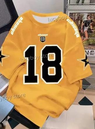 Men's digital print short-sleeved jersey sweatshirt football t-shirt retro casual top men's loose clothing