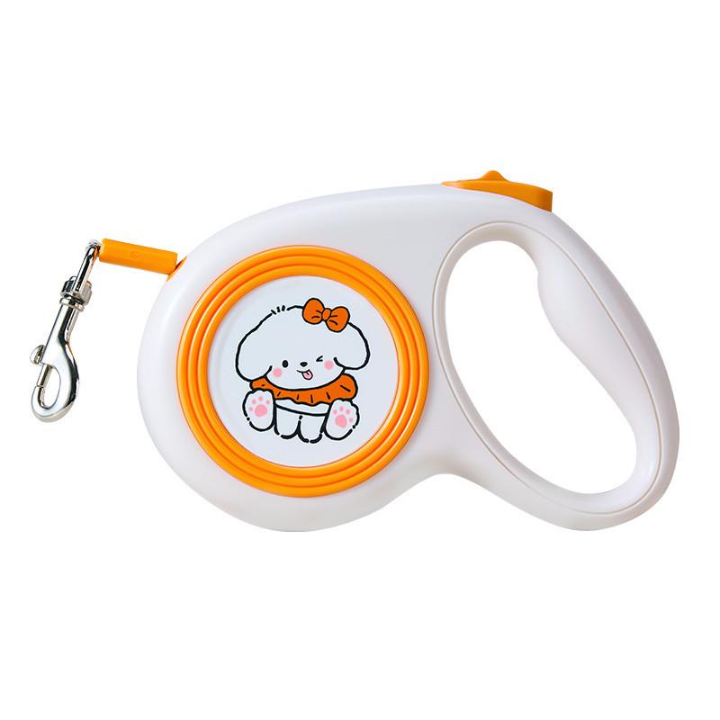 

Cute Illustration Dog Leash With Autoretractable Abs Material For Pet Walks And Gift Givers Orange 3m