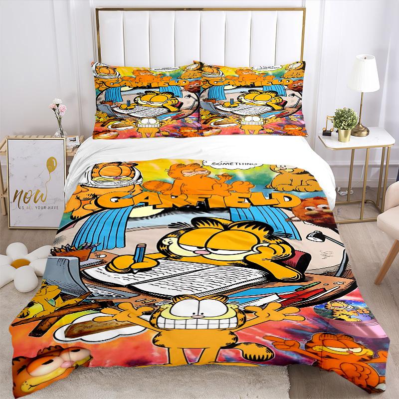 3pcs Garfield, Comic Bedding Set. Soft and Comfortable with No Core Included (1x Duvet Cover + 2x Pillow Covers) yy251009202