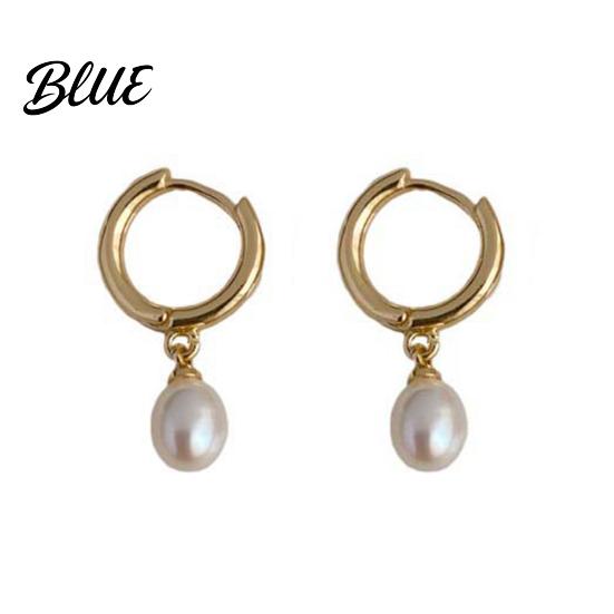Stylish City Earrings 1 Pair Pearl for Women Small Hoop