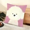 Cute Oil Painting Dog Cushion Cover Soft Short Plush Pillow Cover Smooth Cozy Texture Aesthetic Cushion Case Home Decor