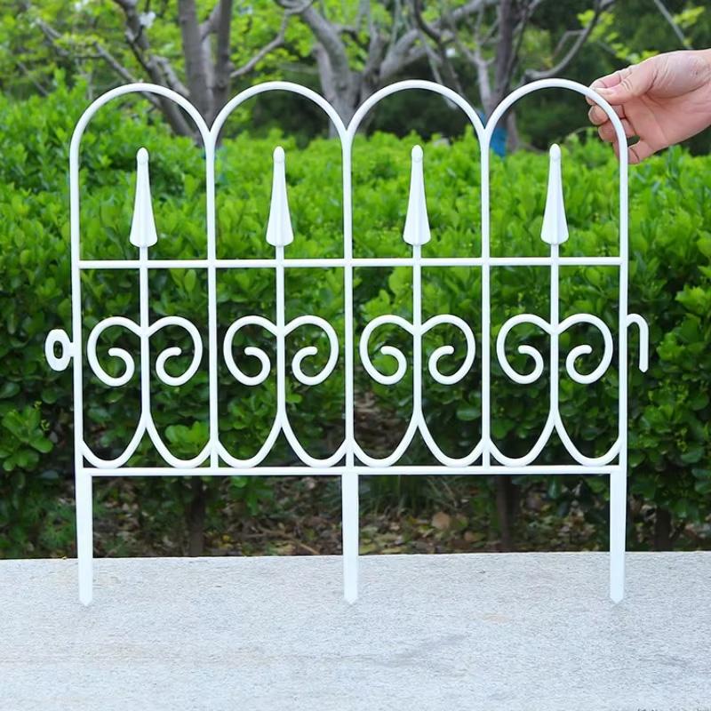 2 stk Gjerdebarriere Dyresikker Landskap Dekorativ Rustsikker Hjem Gårdsplass Dekor Bøybar Ornamental Rullemønsterdesign