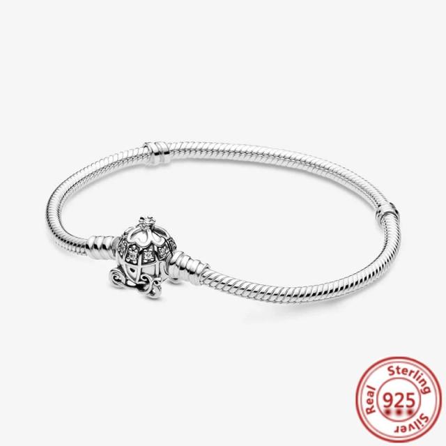 925 Sterling Silver Basic Snake Chain Fiori Blu Ondulato Slider Bracciali Adatti Originale Marchio Charms Donne Ragazza Fai da Te Creazione Gioielli