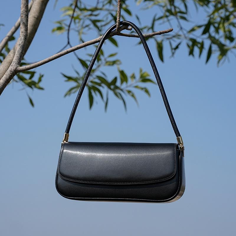 Genuine Leather Women's Bag Saddle Bag Commuter Underarm Bag Niche Design Handbag Shoulder Bag Women's Bag