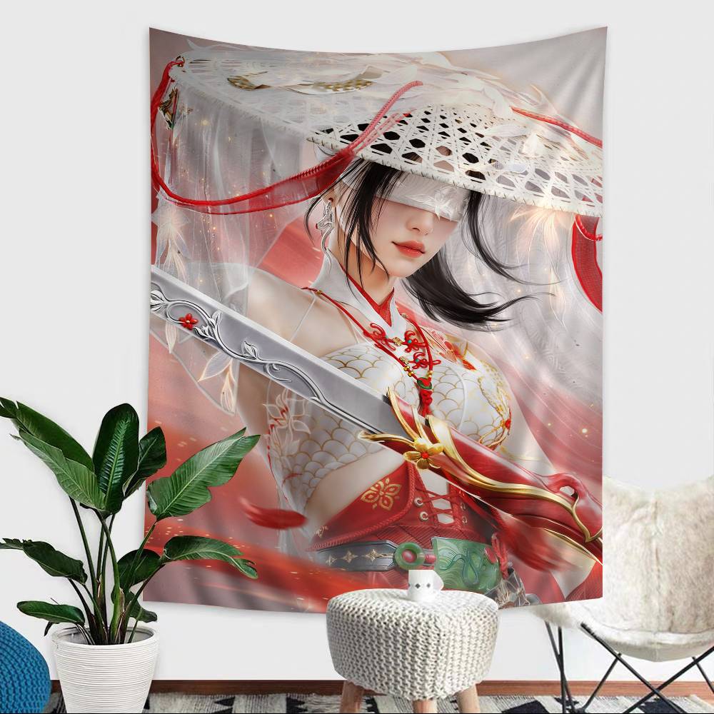 

VIKAMA Buddhism Meditation Lotus Tapestry Zen Style Wall Art for Home Meditation Space 74x94cm(29x37in)