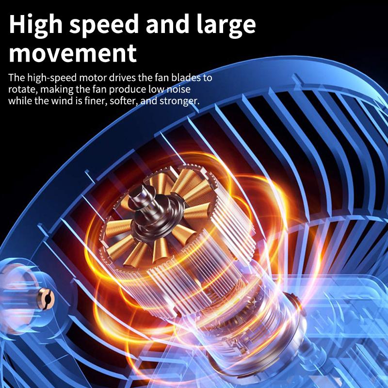 Clip-on Camping Fan 3 Speed Rechargeable Battery Operated Air Circulator Desktop Portable for Tent Office Dorm and Home