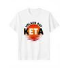 Techno Sayings Keta Graphic T-Shirt | Black With White German Text & Red Sunset Print, Short Sleeve Round Neck, Casual & Gym Wear, All-Season Comfort