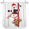 Merry Christmas Snowman Shower Curtains Waterproof Bath Curtain Santa Claus Snowflake for Bathroom Home Decor with Hooks