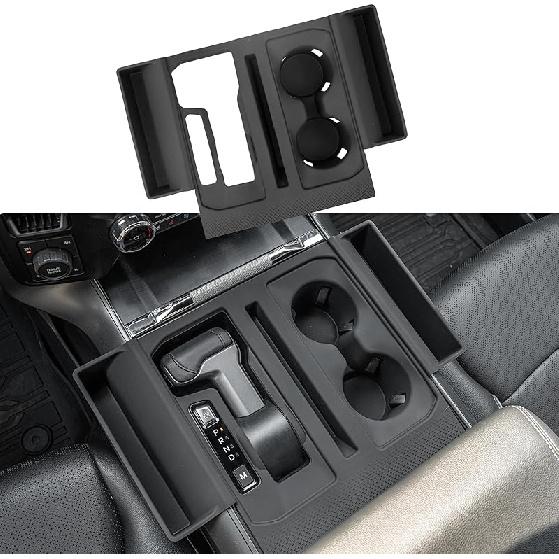 Gear Shift Side Storage Compatible With -2025 Ford F150 Center Console Side Lower Storage Tray Gear Shifter Organizers 2PCS For 2024 F-150 Gear Shift Panel Tray