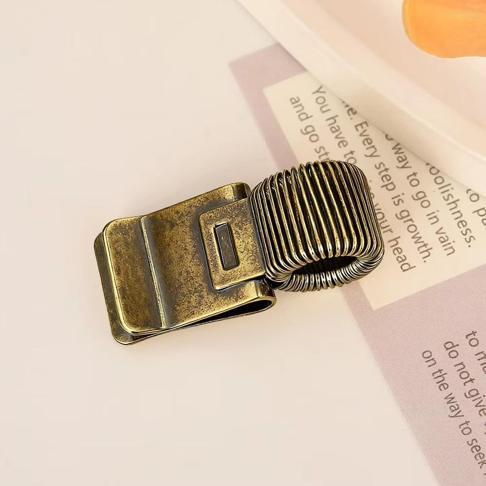 Anti-lost Pen Loop Holder Metal Pencil Holder Vintage Bookmark  Stationery Supplies