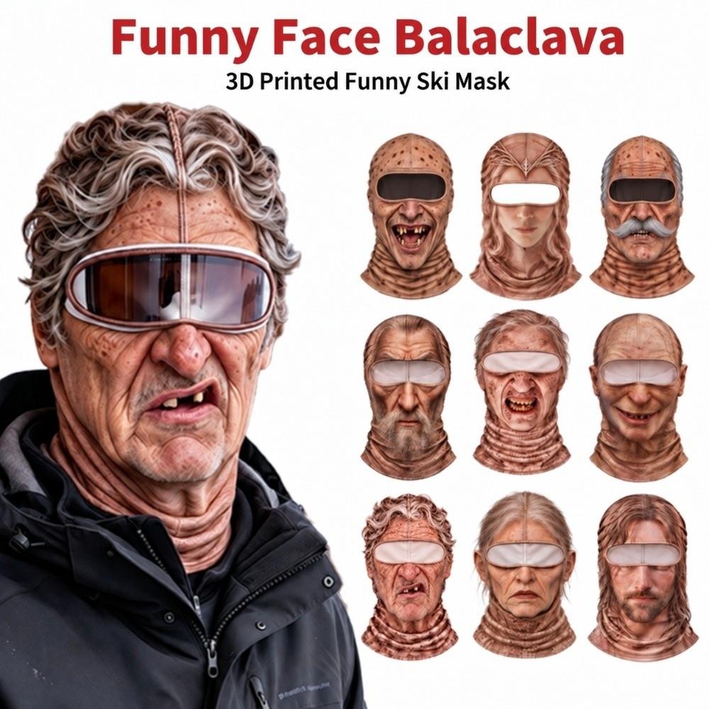 Windproof Balaclava Ski Mask 3D Printed Neck Gaiter Novelty Face Cover Skiing