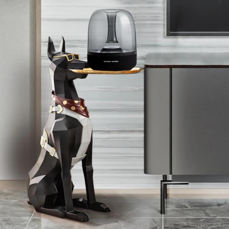 Nordische Große Landende Hundestatue Skulptur Heimdeko Aufbewahrung Organisation Geschenk Moderne Tierfiguren Wohnzimmerdekoration