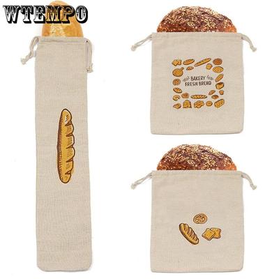 3 Stück Wiederverwendbare Brottüten Brotkordelzugbeutel Baguetteverpackung Kordelzugbeutel