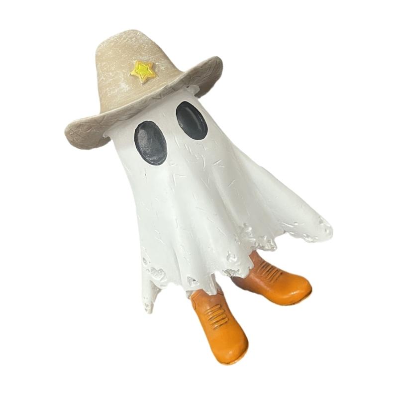 Ghostly Western Figure Festival Resin Sculpture For Themed Decoration And Collections J0MC