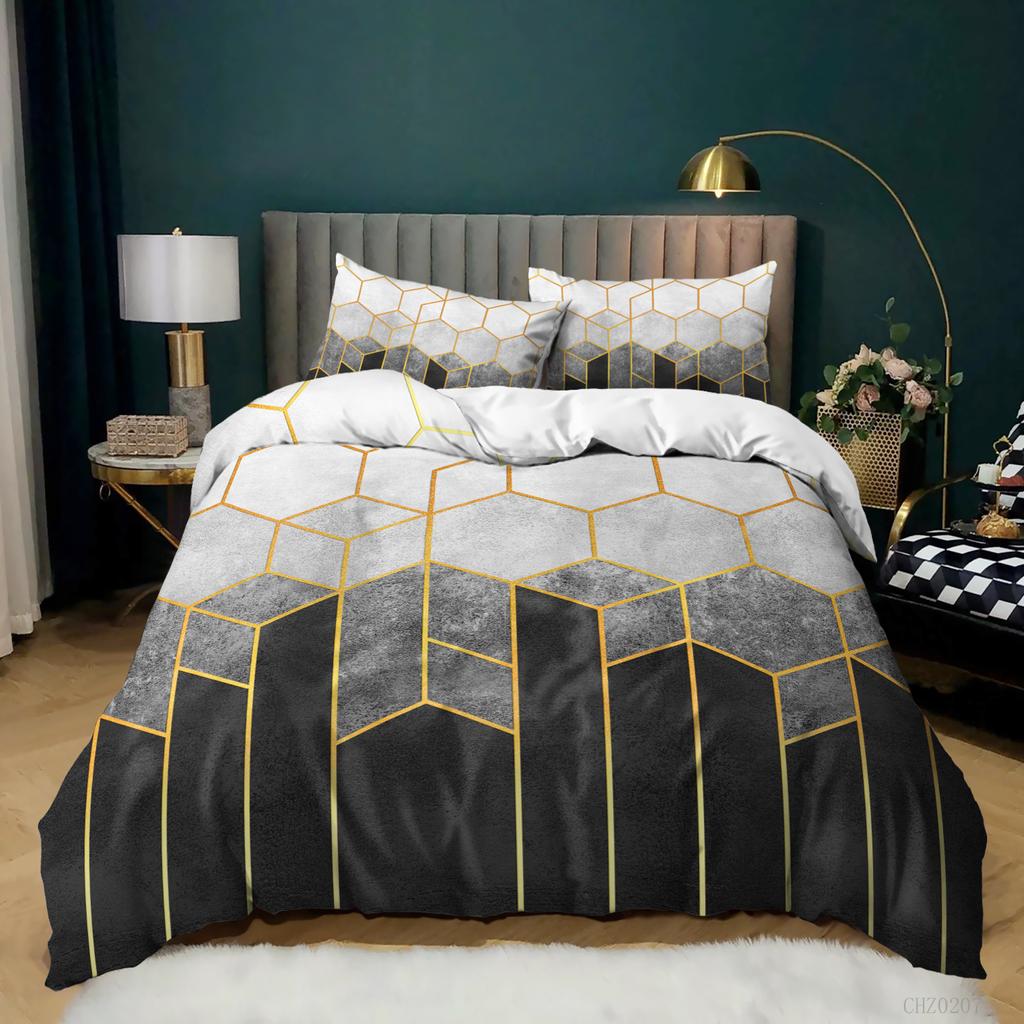 3D Ocean Waves Duvet Cover Set Queen/King for Boy Girl Teens Bedroom Hotel Microfiber Bedding Set Comforter Cover White To Blue
