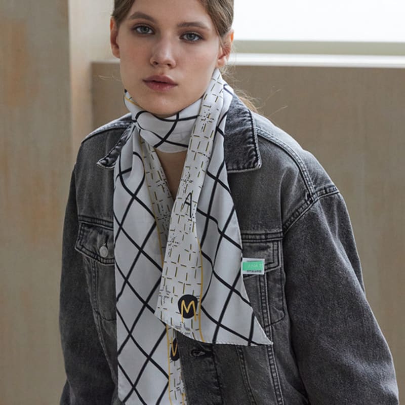 

ANA MAISON A fine lady Long Petit Silk Scarf [PML-1417] A fine lady