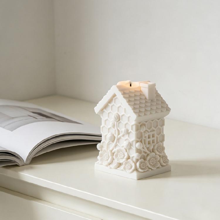 Honeycomb House Shape Silicone Mould Holiday Candle Silicone Molds For Handmade Candle Soap Chocolate Candy Cake Baking