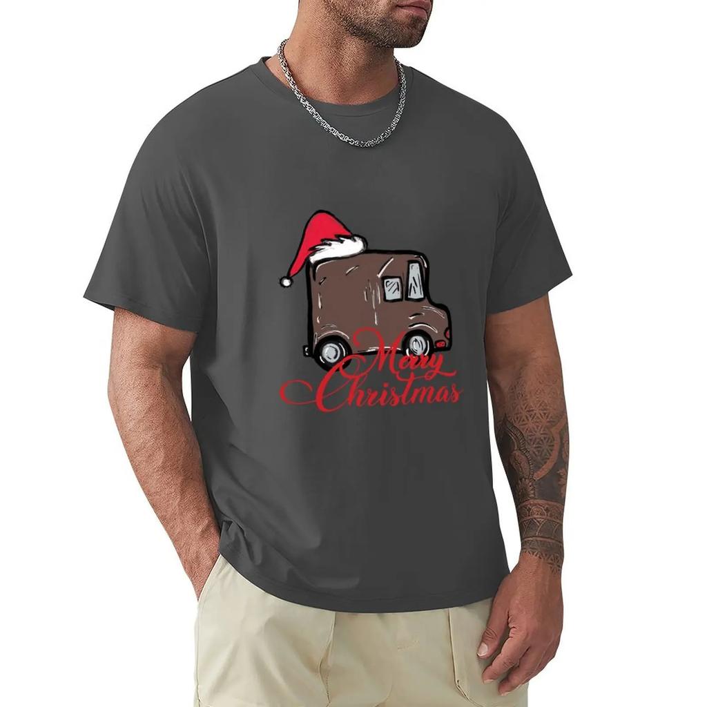 Merry Christmas Ups Driver Truck Mail Carrier Gift Santa Hat T-Shirt cute tops customs quick-drying graphic t shirts