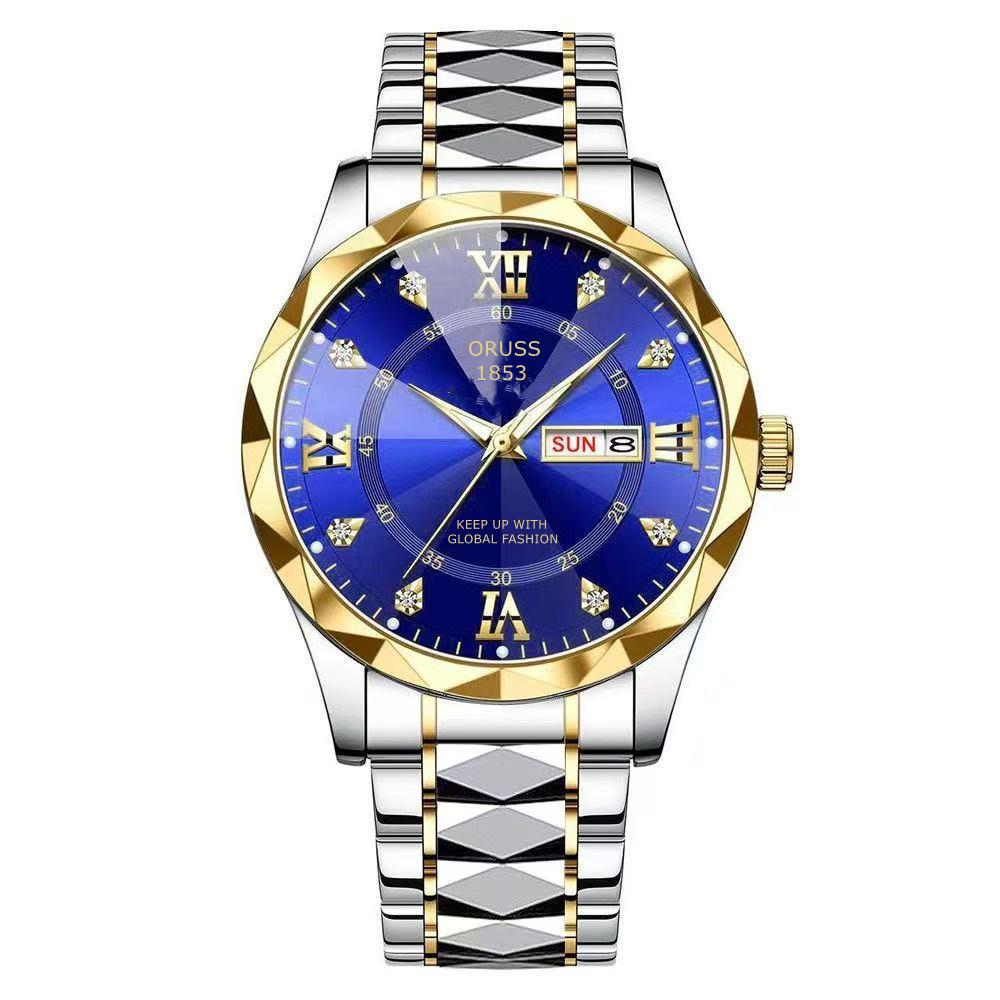 Business Large Dial Watch Luminous Men'S High-End Non-Mechanical Watch Men'S Quartz Calendar Watch Men'S