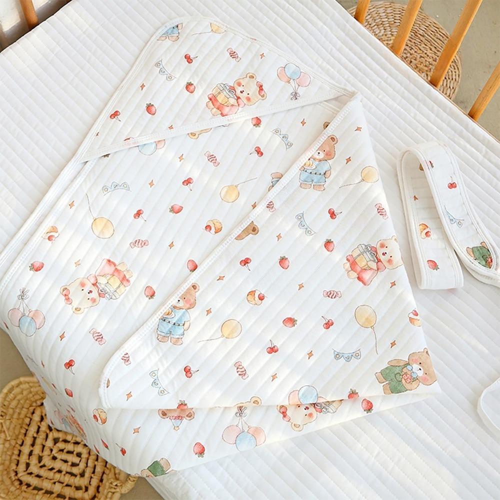 Cartoon Infant Strappy Blanket Air Filter Cotton Newborn Blanket Wraps  Outdoor