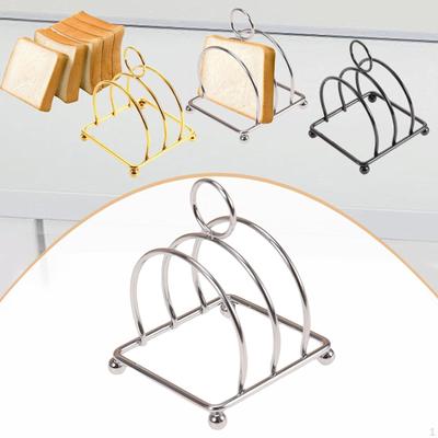Stainless Steel Toast Rack 3 Slice Slot Organizer Bread Stand Cafe Gathering Table