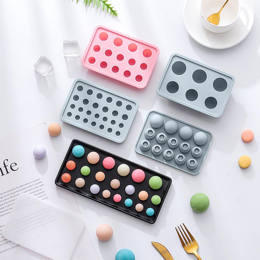 Forma do Kulek Lodu Sferycznych Wielokrotnego Użytku Okrągłe Kostki Lodu Silikonowe Formy Kuchenna Silikonowa Tacka na Kostki Lodu z Pokrywką do Zamrażarki