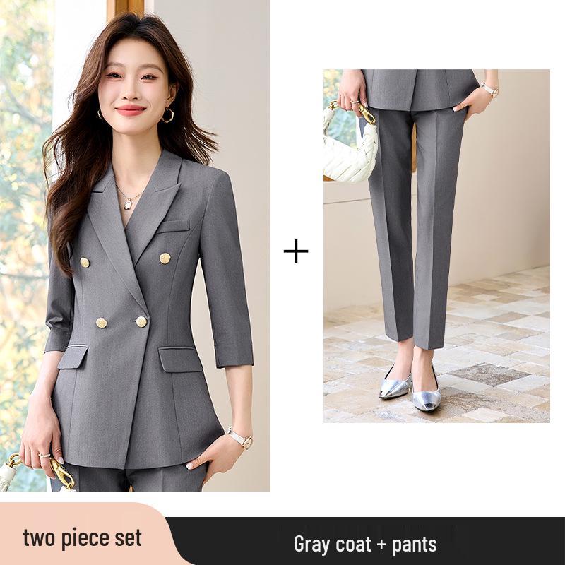 2025 New Style Black Formal Women's Plus Size Blazer Suit for Interviews and Professional Workwear