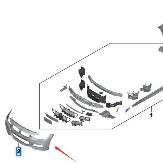 BMW 3 Series F30/F31 Front Bumper with 4 Holes, No Washer Nozzles