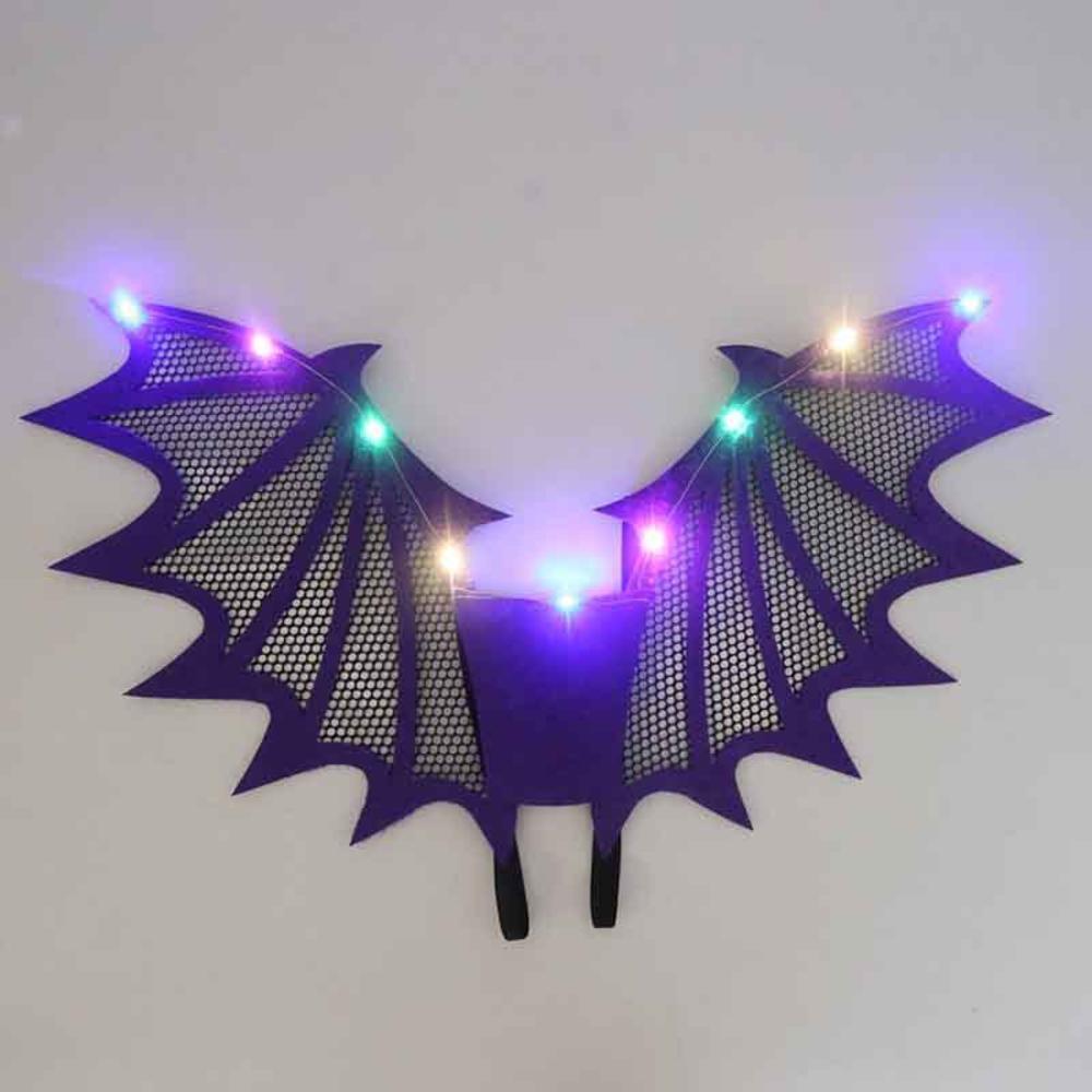 

Украшение на Хэллоуин крыло летучей мыши со светом Хэллоуин черный красный зеленый костюм крылья дети косплей поставки 2024 Хэллоуин декор 1 шт
