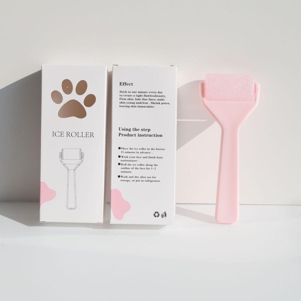 Maseur cu role de gheață translucid pentru față și piele