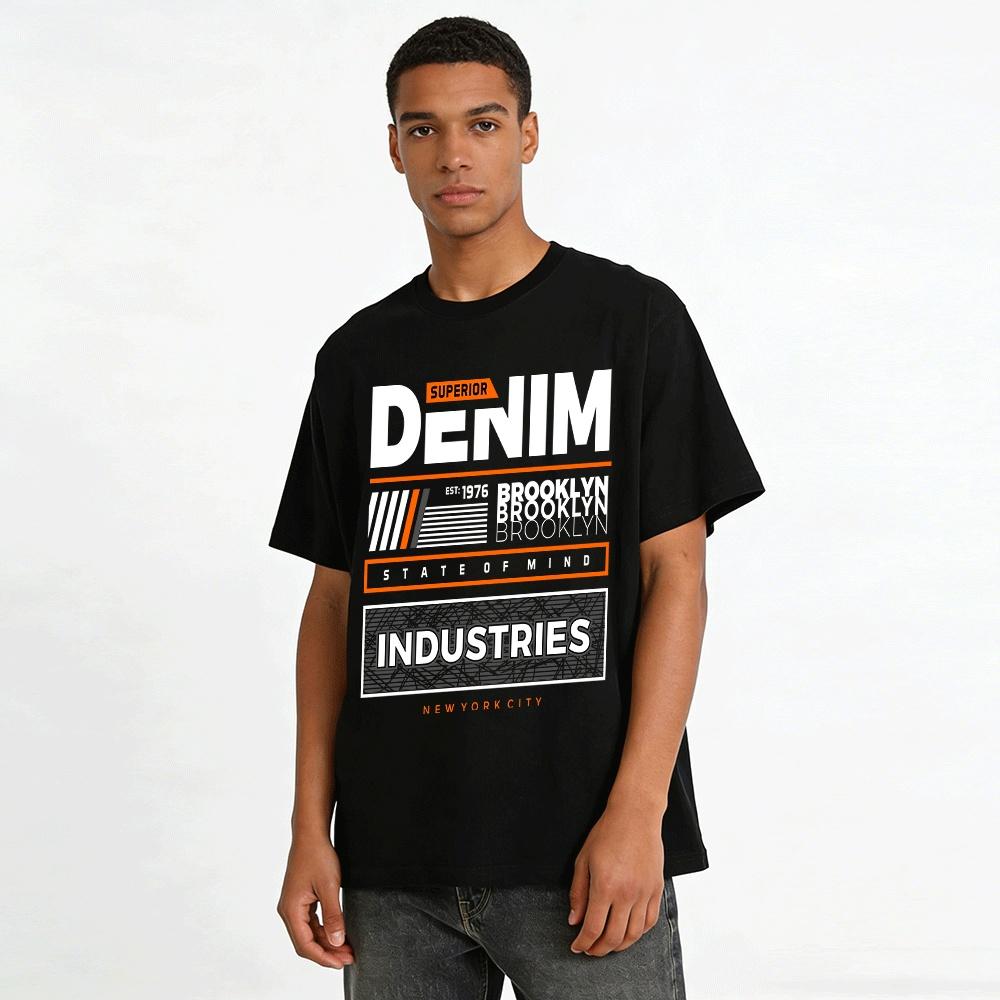 Superior Industries NYC Industrial Style Graphic Casual T-Shirt Pure Cotton T-shirt