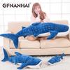 150cm Large Size Soft Shark Plush Toy Big Creative Blue Whale Stuffed Soft Shark Sea Fish Plush Pillow Lovely Children Baby Doll