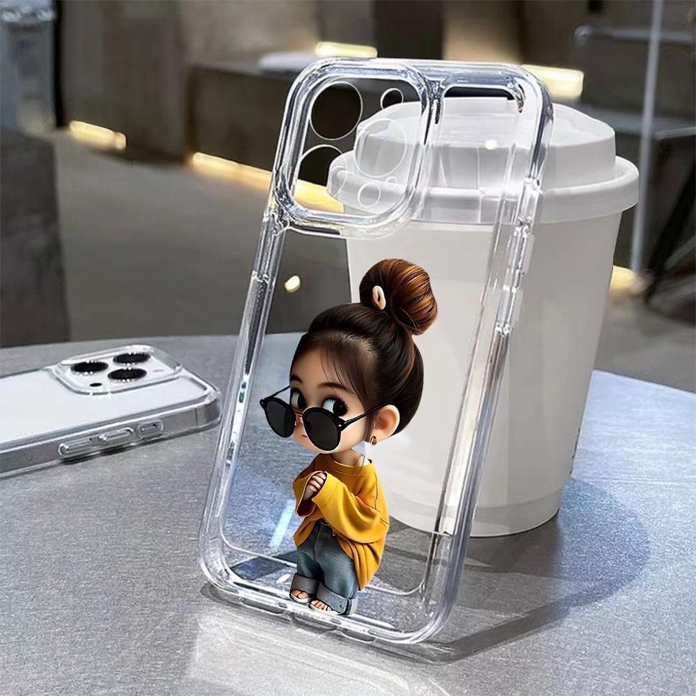 Cartoon Baby Girl Phone Case For Samsung Galaxy S26 S25 S24 S23 S22 S21 S20 FE Note20 Note10 Edge Plus Ultra Lite 5G Clear Cover