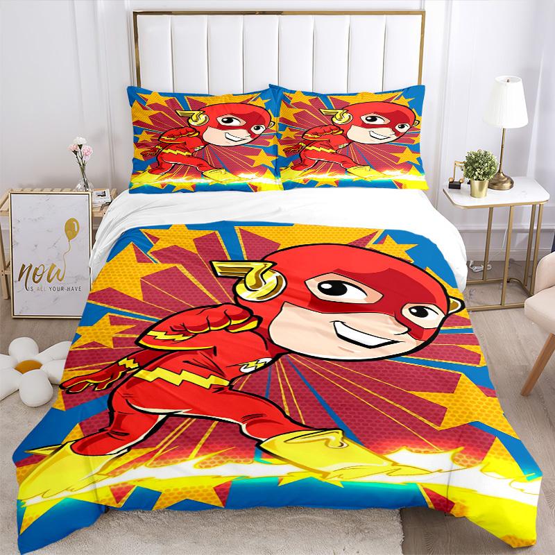 3pcs Superhero Cover Set, Bedding Set, Soft Comfortable Duvet Cover, For Bedroom, Guest Room (1*Duvet Cover + 2*Pillowcases, Without Core) Y