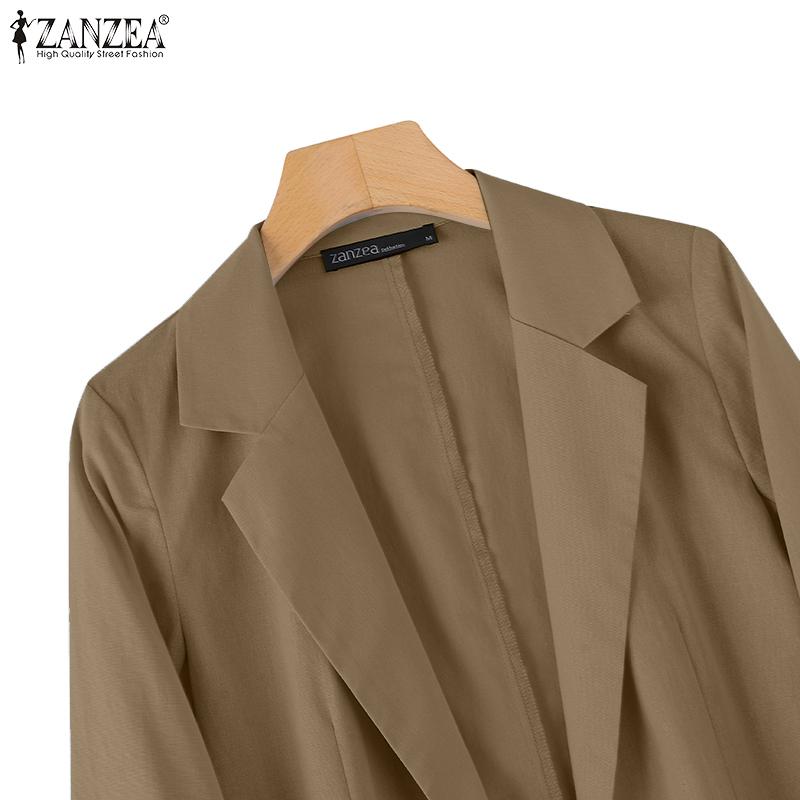 ZANZEA Women Turn Down Collar Casual Long Sleeve Unlined Cardigan Tops