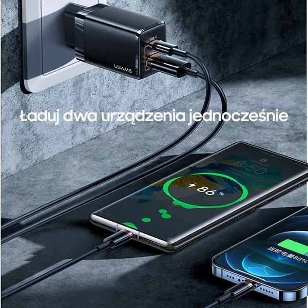 USAMS Land. Network. T41 Usb-C+Usb Gan 47Wpd+Qc (OnlyHead) Fast Charging White/White Cc137Tc02 (Us-Cc137)