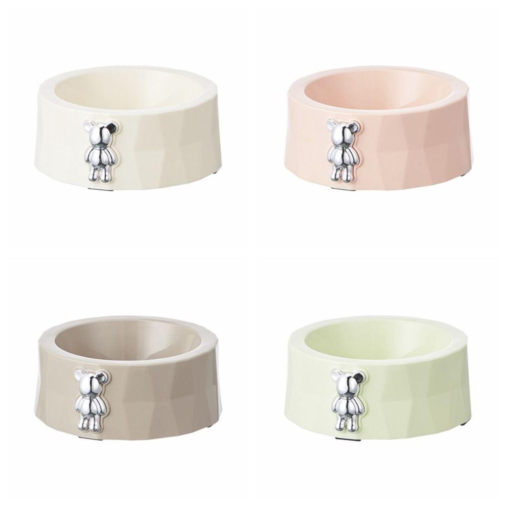 Detachable Pet Food Dispenser Stainless Steel Pet Feeding Basin Anti Knock Bear Pet Bowl  Dogs Cats
